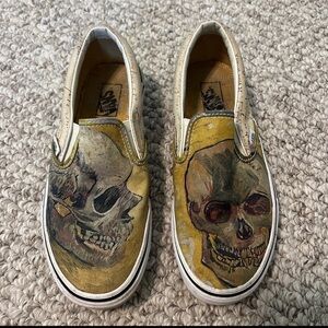 Vans Van Gogh Museum Amsterdam Slip On Shoes Skull Painting Men’s 5.5 Women’s 7